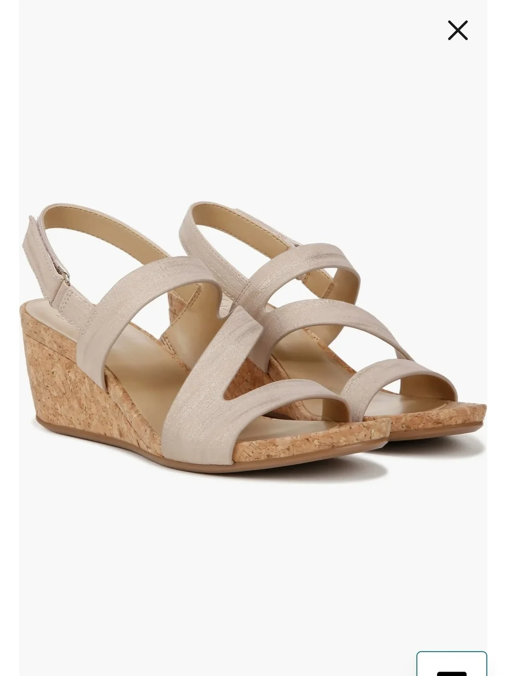 Naturalizer Adria Strappy Wedge Sandal in Beige